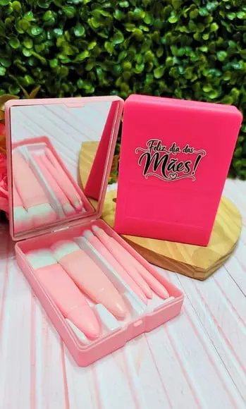 Estojo com 5 Mini Pincéis de Maquiagem- Dia das Mães