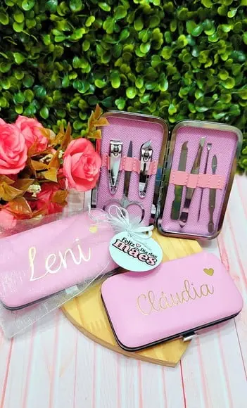 Estojo com Kit Unha Personalizado- Dia das Mães