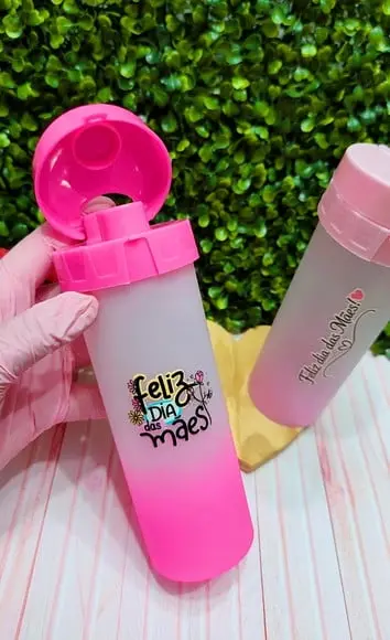Garrafinha Personalizada com Frase ou Nome- Dia das Mães