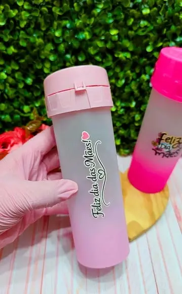 Garrafinha Personalizada com Frase ou Nome- Dia das Mães