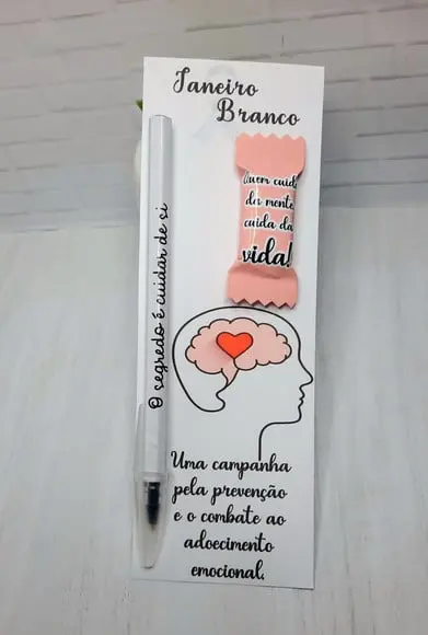 Janeiro Branco- Card com Caneta e Balinha