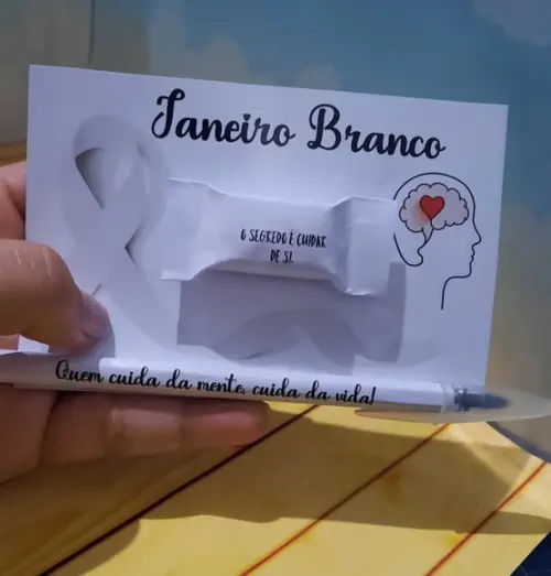 JANEIRO BRANCO- CARD COM CANETA E BALINHA