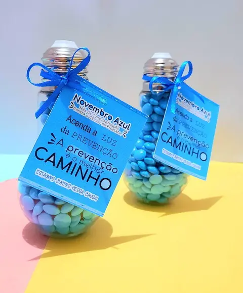 Lâmpada Baleiro com Chocolates- Novembro Azul