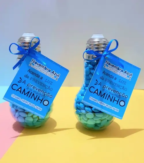 Lâmpada Baleiro com Chocolates- Novembro Azul