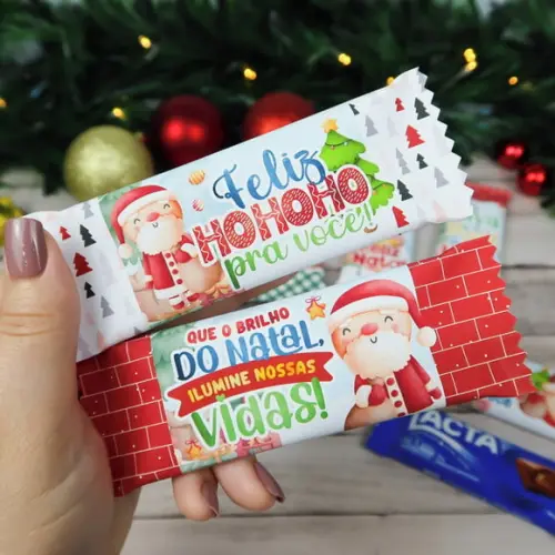 Lapela com Duas Barrinhas de Chocolates 20 Gr - Natal