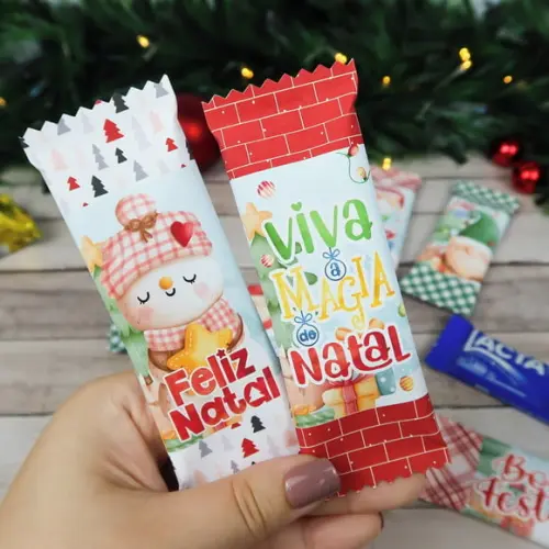 Lapela com Duas Barrinhas de Chocolates 20 Gr - Natal