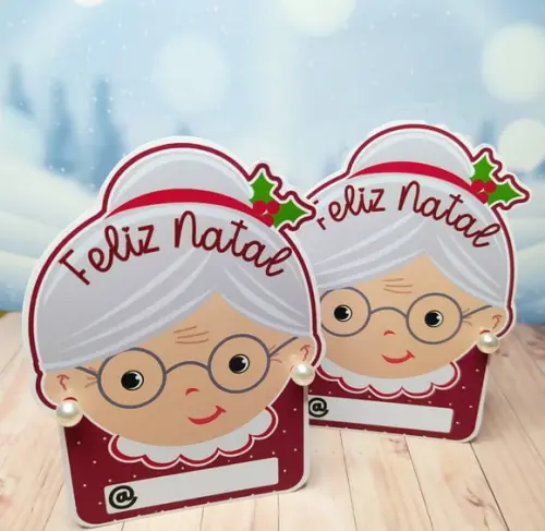 Mamãe Noel- Tag Com Brinco