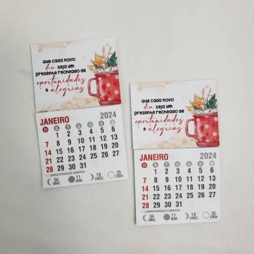 Mini Calendário com Imã