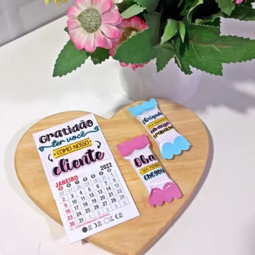Mini Calendário Cliente 2022- COM imã