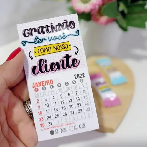 Mini Calendário Cliente 2022- COM imã