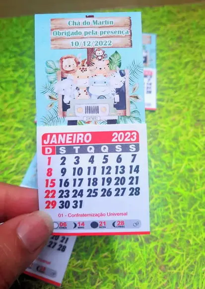 Mini Calendário com Imã