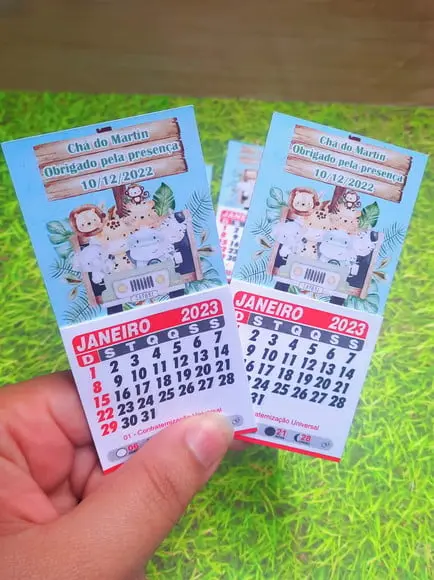 Mini Calendário com Imã