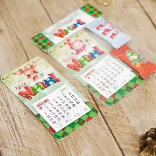 Mini Calendário com Imá e 2 Balinhas- Natal