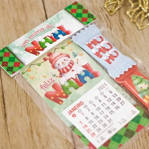 Mini Calendário com Imá e 2 Balinhas- Natal