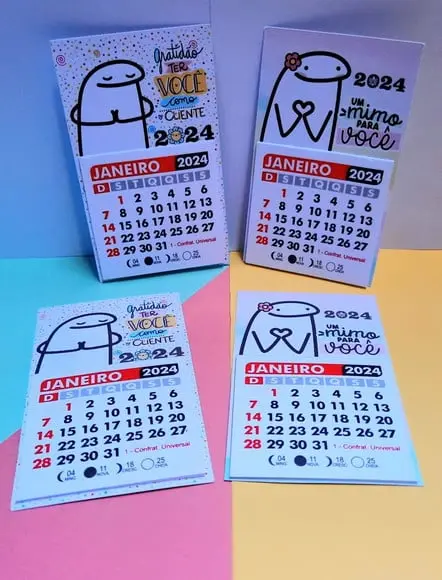 Mini Calendário com Imã- Flork 2024