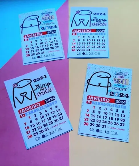 Mini Calendário com Imã- Flork 2024