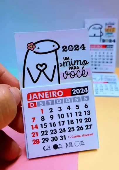 Mini Calendário com Imã- Flork 2024