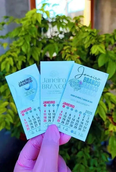 Mini Calendário com Imã- Janeiro Branco (ano Atualizado)