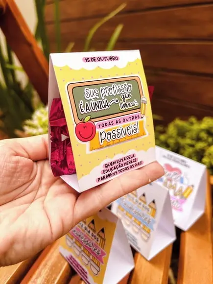 Mini Calendário de Mesa 2023+ Bombom- Dia dos Professores