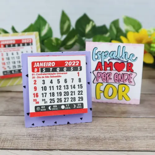 Mini Calendário de Mesa 2024- Ano Novo