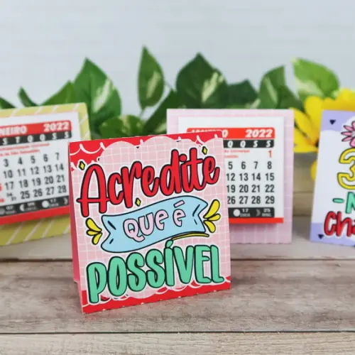 Mini Calendário de Mesa 2024- Ano Novo
