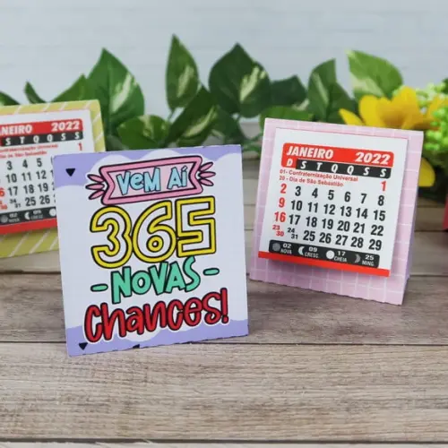 Mini Calendário de Mesa 2024- Ano Novo