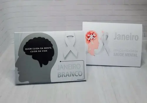 Mini Calendário de Mesa- Janeiro Branco/ Saúde Mental