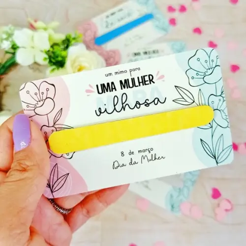 Mini Lixa com Card- Dia da Mulher