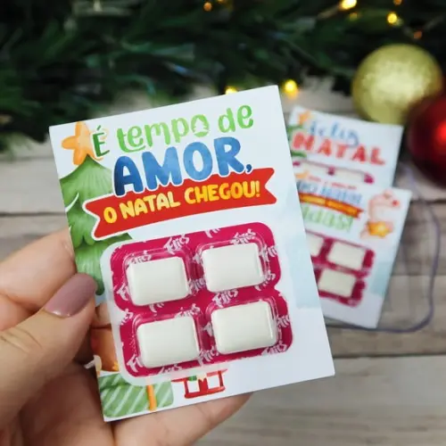 Natal- Cartão Com Chiclete