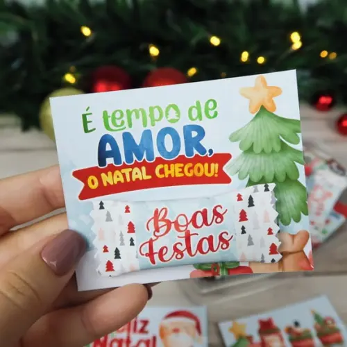 NATAL- CARTÃO COM BALINHA