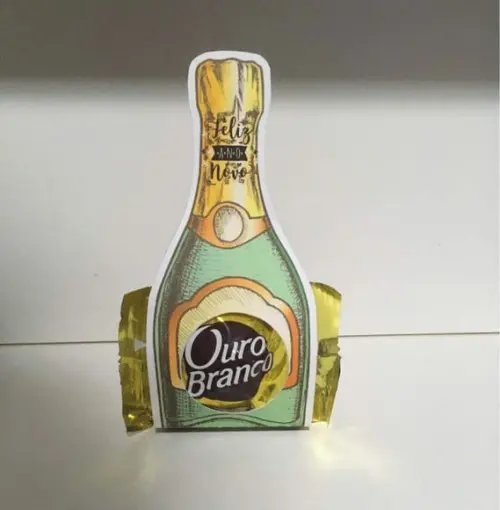 Porta Bombom Champanhe com 1 Bombom