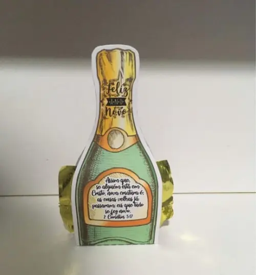 Porta Bombom Champanhe com 1 Bombom