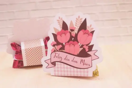 Porta Bombom com Bombom- Dia das Mães