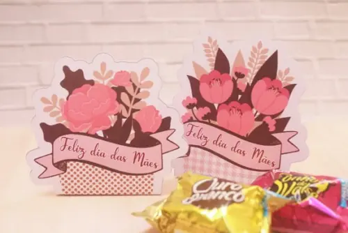 Porta Bombom com Bombom- Dia das Mães