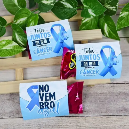 Porta Bombom com Bombom- Novembro Azul