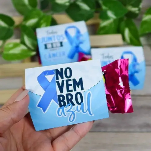 Porta Bombom com Bombom- Novembro Azul