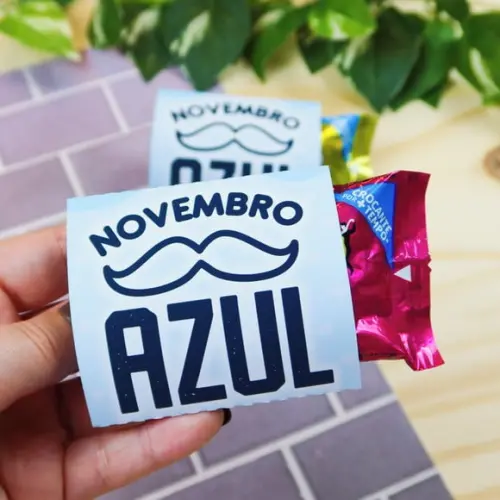 Porta Bombom com Bombom- Novembro Azul