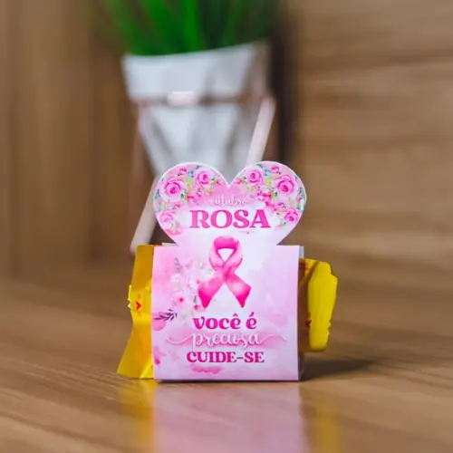 Porta Bombom com Bombom- Outubro Rosa
