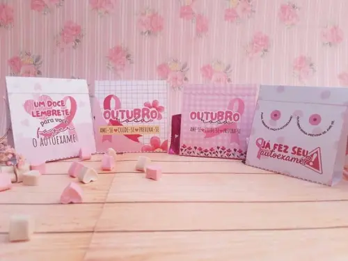 Porta Bombom com Bombom- Outubro Rosa