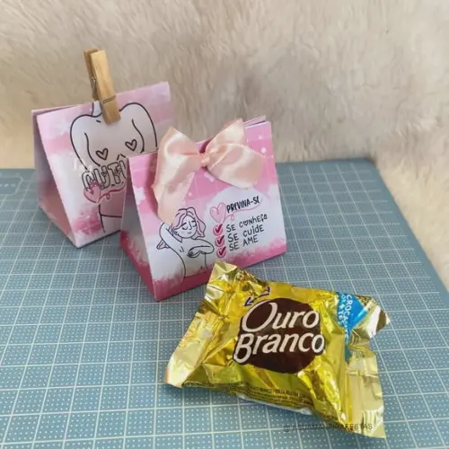 Porta Bombom Com Bombom- Outubro Rosa