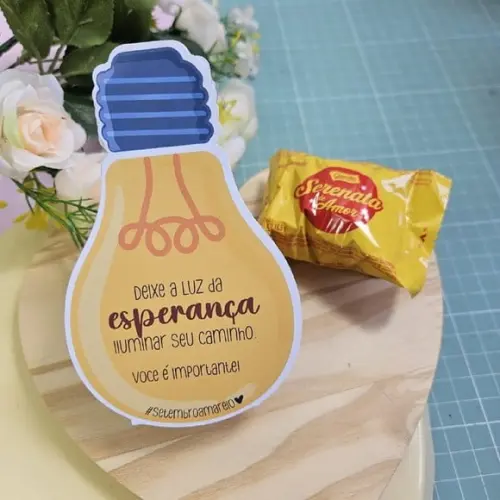 Porta Bombom com Bombom- Setembro Amarelo