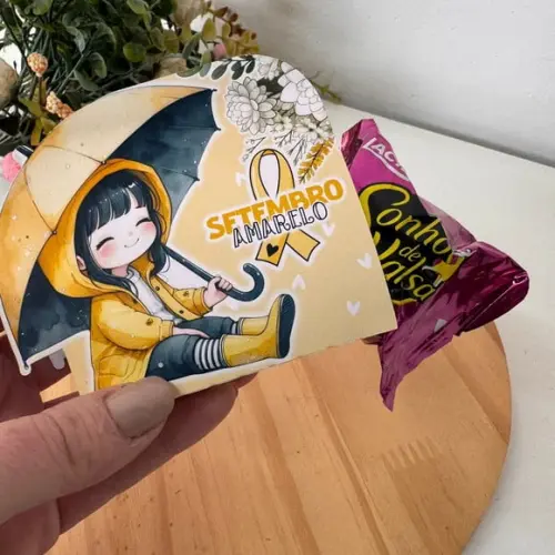 Porta Bombom com Bombom- Setembro Amarelo