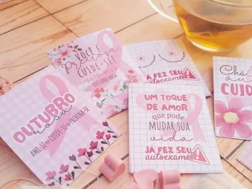 Porta Chá com Chá- Outubro Rosa