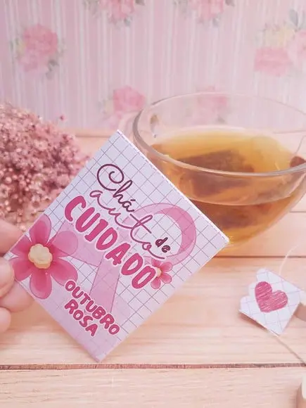 Porta Chá com Chá- Outubro Rosa