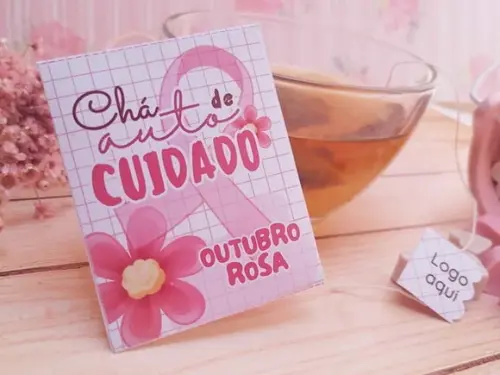Porta Chá com Chá- Outubro Rosa