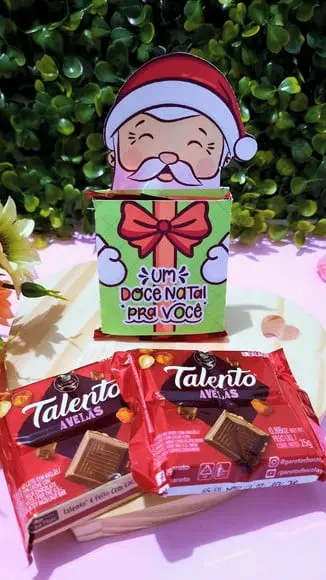 Porta Mini Talento com o Chocolate- Natal