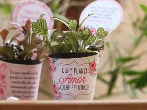 Rótulo e Toper para Suculenta- Dia da Mulher