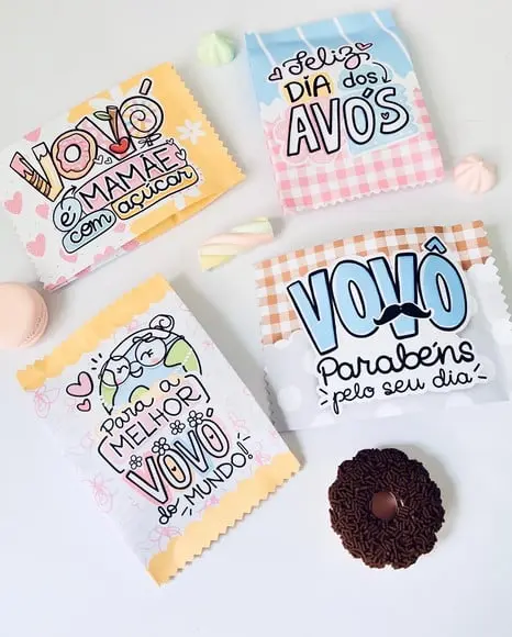 Saquinho com 3 Chocolates- Dia dos Avós