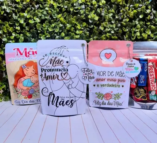 Saquinho com 4 Chocolates- Dia das Mães
