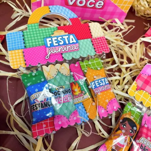 Saquinho com 4 Balinhas- Festa Junina